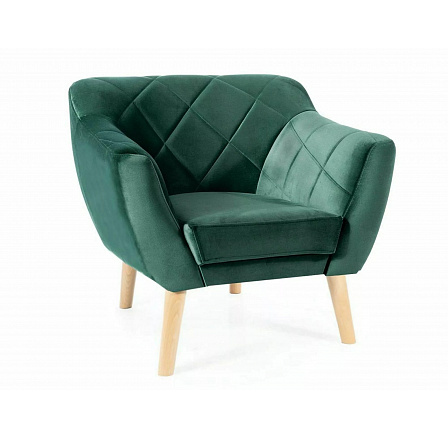 Křeslo KARO 1 VELVET, Zelený Bluvel 78/Buk