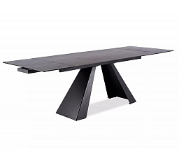 Jídelní stůl SALVADORE CERAMIC, efekt šedého mramoru/černý mat