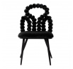 Židle BUBBLE BEAM velur černá s černými nohami 56.5x52x87 cm 873770