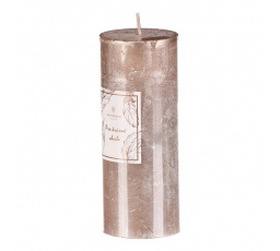 Svíčka metalická - 15 cm, bez vůně, parafín, champagne