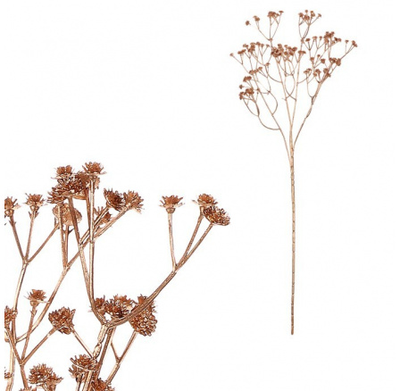 Gypsophila - umělá větev s kvítky, zlatá barva