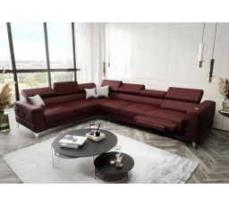 Rohová Kožená sedací souprava s funkcí spaní a , relaxU - TOSCANIA MAX 320x250 cm - levá, přírodní kůže - volitelná barva