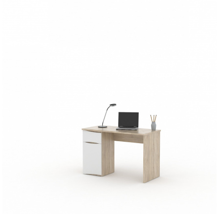 OLIN -počítačový stůl (PL20)- dub sonoma/bílá (MD) (K150)