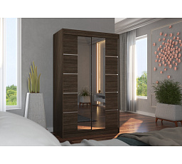 Posuvná skříň se zrcadlem GENUA 120 Choco+Choco
