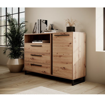 Komoda s otevřenou policí ARIA Artisan+Černá