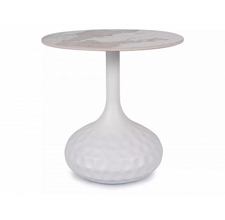 Konferenční stůl SALO B, Efekt mramoru/Bílá