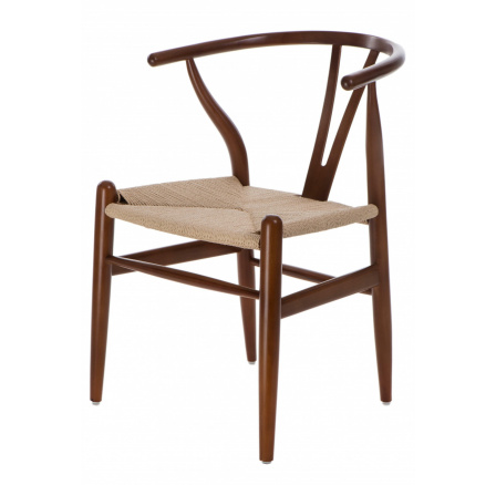 Křeslo Wicker Přírodní tmavě hnědé inspirované Wishbone