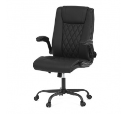 Kancelářské křeslo, houpací mechanismus, černá ekokůže, KA-Y344 BK