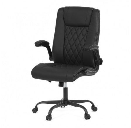 Kancelářské křeslo, houpací mechanismus, černá ekokůže, KA-Y344 BK