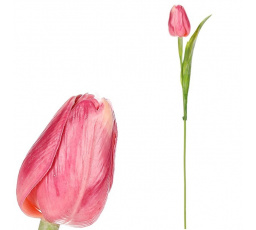 Tulipán plastový - řezaná květina, tm. růžová, cena za 1 ks