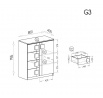 Systém "GUMI" G3 (Komoda D 4S) - Barva: bílý briliant