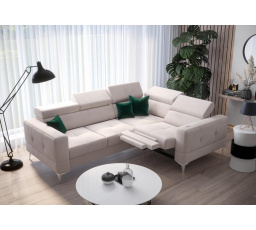 Rohová sedací souprava TOSCANIA , relax s funkcí spaní 185x250 - béžová, pravá