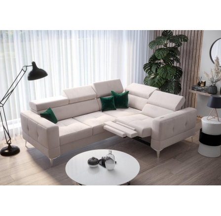 Rohová sedací souprava TOSCANIA , relax s funkcí spaní 185x250 - béžová, pravá Rohová sedací souprava TOSCANIA , relax s funkcí spaní 185x250 - béžová, pravá