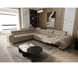 Rohová sedací souprava ASPEN MAX , relax průměr 30x260 cm - béžová, levá