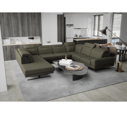 Rohová Kožená sedací souprava FIORE MAX I 220x350x265 cm - přírodní kůže - volitelná barva, pravá