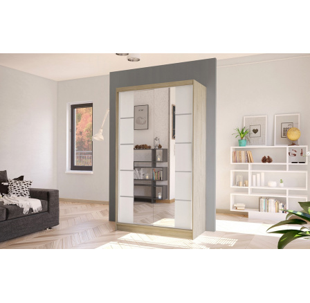 Skříň Diem V 100 - dub sonoma/bílá