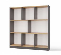 Knihovna Finley 8P antracit/dub artisan