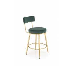 Barová židle H115, Tmavě zelená/Zlatá