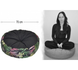 Polštář sedací průměr 70 cm - monstera