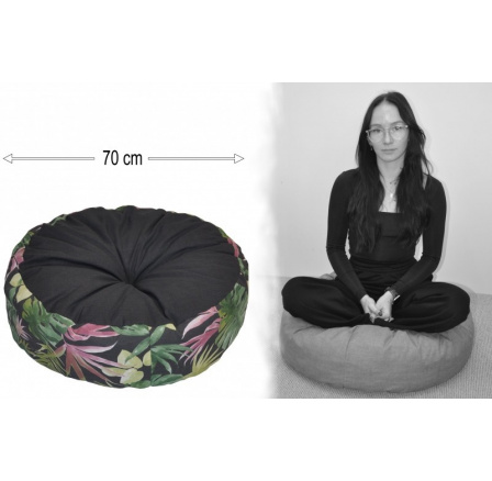 Polštář sedací průměr 70 cm - monstera