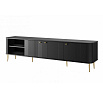Tv komoda Vesper 3D, černá / zlaté nohy