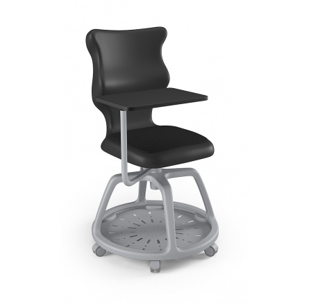 Židle studentská s úložným prostorem Plus Soft šedá velikost 6, Černá/Šedá 