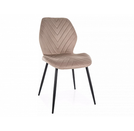 Jídelní židle MIKE VELVET, Tmavě Béžový Bluvel 40/Černá