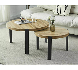 Konferenční stůl POLO - set 2 stolů, Dub Artisan/Černá