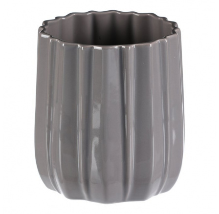 Váza keramická - glazovaná, tmavá šedo-krémová Váza keramická - glazovaná, tmavá šedo-krémová