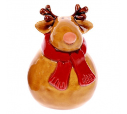 Sob se šálou - keramická figurka, barva hnědá