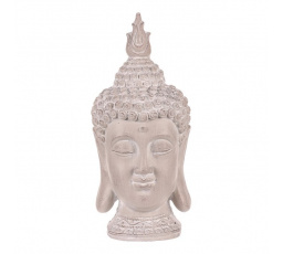 Buddha - hlava z polyresinu, barva šedá