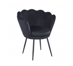 Křeslo velvet černé /nohy černé/ FR1-FX
