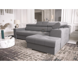 Rohová sedací souprava s funkcí spaní MARGO I 260×185 - šedá , pravá