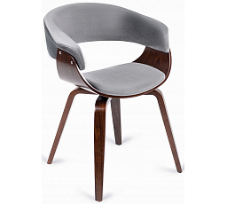 Židle GARY Sametová Šedá/Ořech