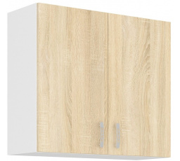 Horní skřínka SARA - 80 G-72 2F, Bílá / Dub Sonoma