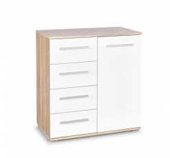 Komoda LIMA KM-2, dub sonoma/bílá