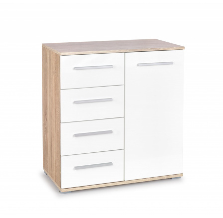 Komoda LIMA KM-2, dub sonoma/bílá