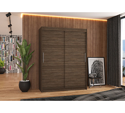 Šatní skříň s posuvnými dveřmi DENVER 150 Choco+Choco