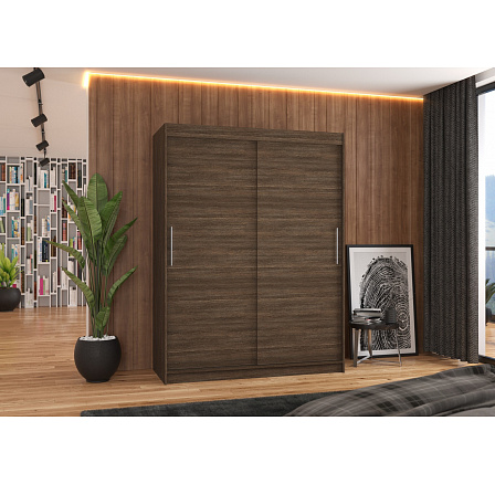 Šatní skříň s posuvnými dveřmi DENVER 150 Choco+Choco