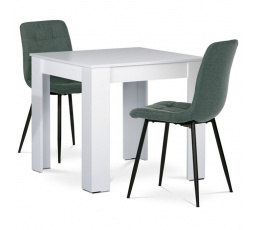 Jídelní set s 2 židlemi, 80x80x75cm, mdf, bílá, B080WTCT281GRN