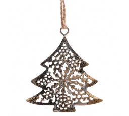 Stromek kovový - závěsná ozdoba, barva měděná