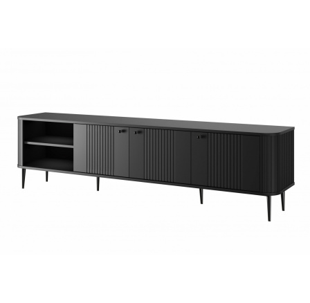 TV skříňka Vesper 3D 187 cm - černá / černé nohy