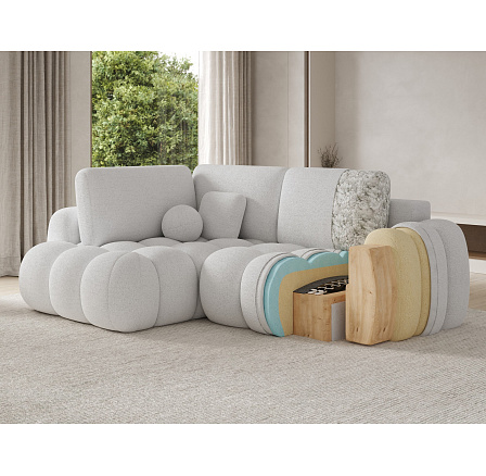 Cozion Corner Sofa Bed with Storage, Grey Bouclé, Left-Hand Facing Royal 04 202x140 Left 1 Cozion Corner Sofa Bed with Storage, Grey Bouclé, Left-Hand Facing Royal 04 202x140 Left 1