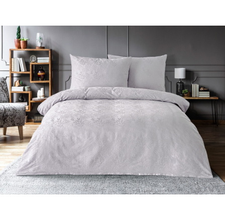 Luxusní žakárové povlečení 200x200, 70x90cm listy světle šedé Luxusní žakárové povlečení 200x200, 70x90cm listy světle šedé