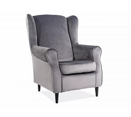 Křeslo BARON Velvet, šedý Bluvel 14/wenge