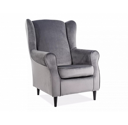 Křeslo BARON Velvet, šedý Bluvel 14/wenge