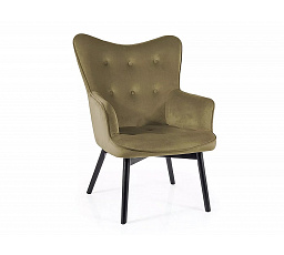 Křeslo CARMEN VELVET, Olivový Bluvel 77/Černý mat