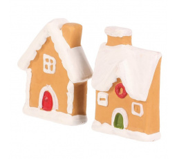 Domeček - ozdoba z terakoty, imitace perníku, mix 2, cena za 1 ks