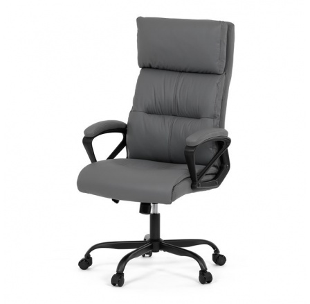 Kancelářské křeslo, houpací mechanismus, šedá ekokůže, KA-Y346 GREY