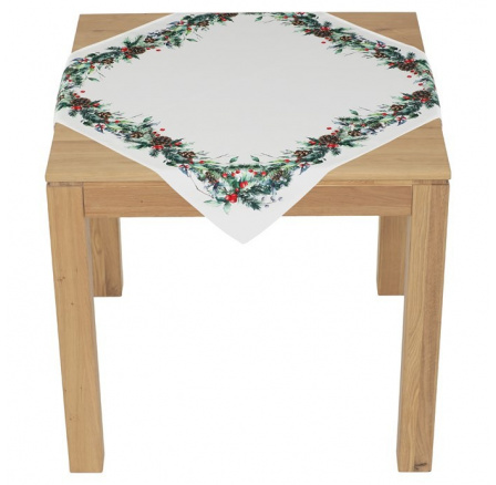 Ubrus - jehličí, šišky a bobule, 100% polyester, 80 x 80 cm Ubrus - jehličí, šišky a bobule, 100% polyester, 80 x 80 cm